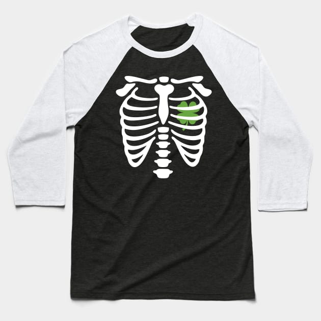 X-ray Irish Shamrock heart Baseball T-Shirt by LaundryFactory